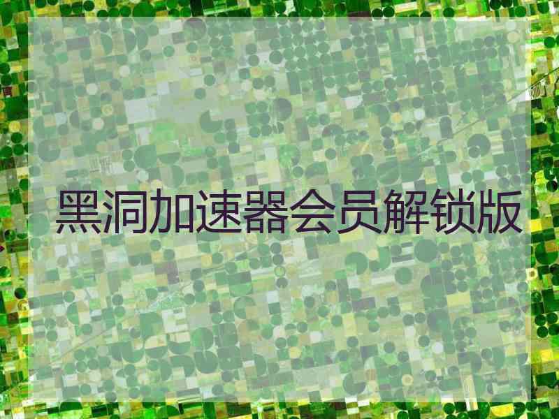 黑洞加速器会员解锁版