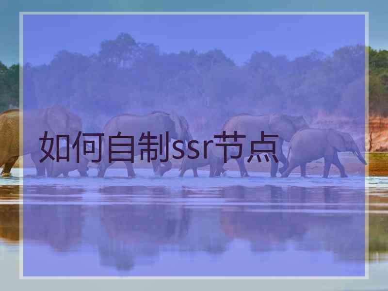 如何自制ssr节点