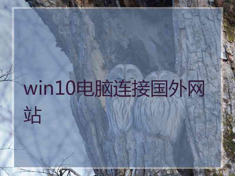win10电脑连接国外网站