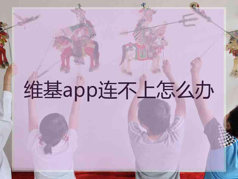 维基app连不上怎么办