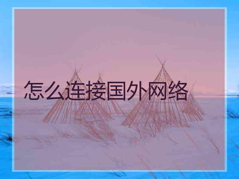 怎么连接国外网络