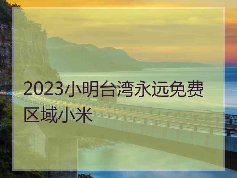 2023小明台湾永远免费区域小米