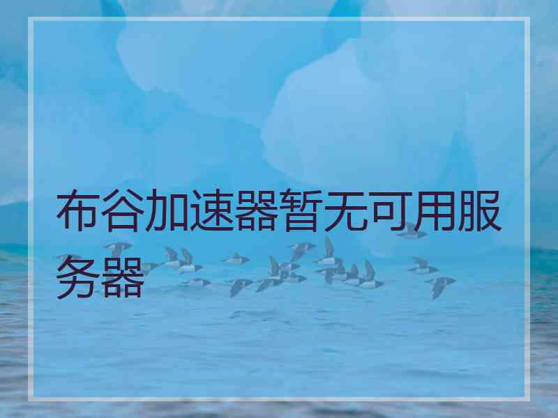 布谷加速器暂无可用服务器