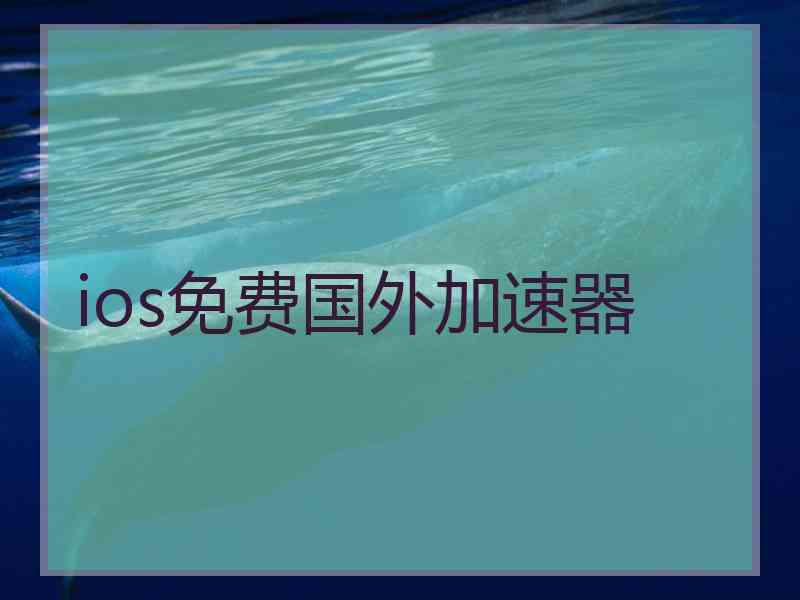 ios免费国外加速器