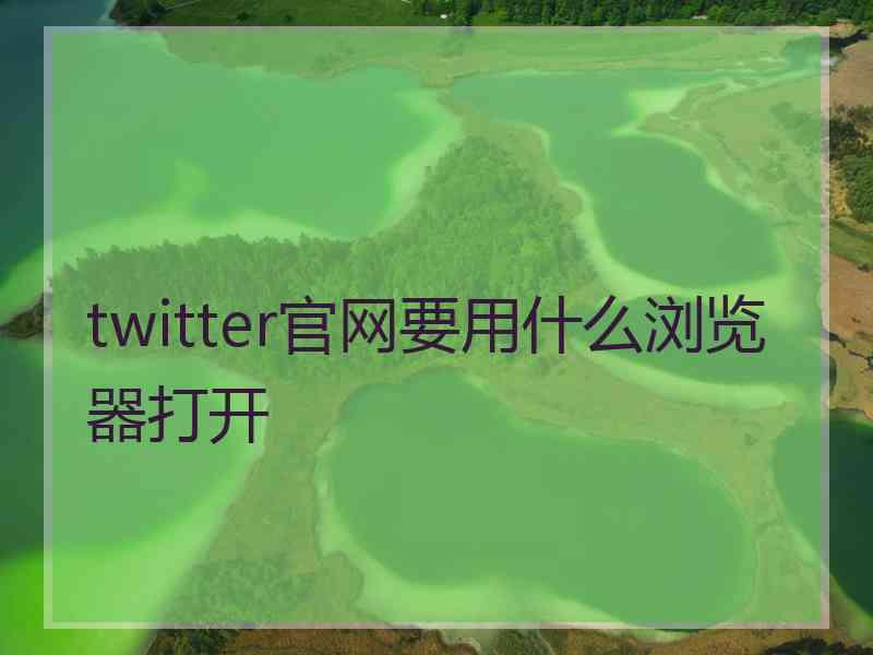 twitter官网要用什么浏览器打开