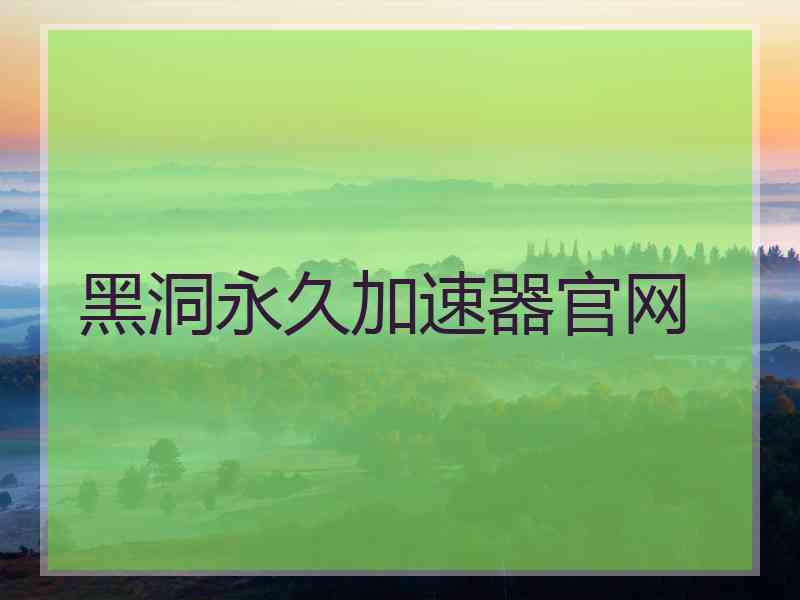 黑洞永久加速器官网