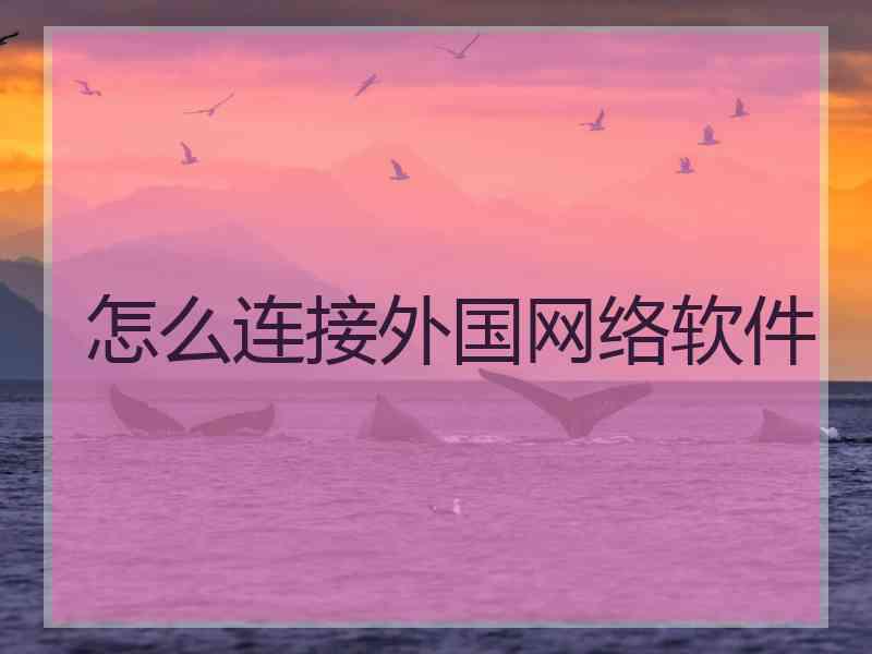 怎么连接外国网络软件