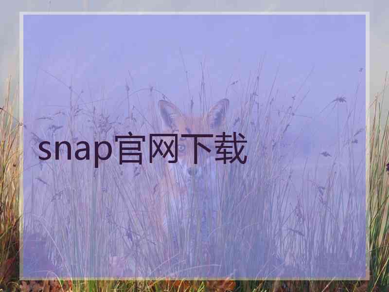 snap官网下载