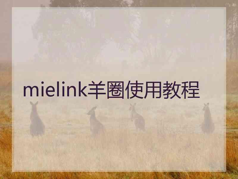 mielink羊圈使用教程