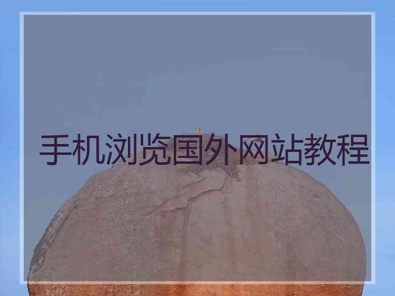 手机浏览国外网站教程