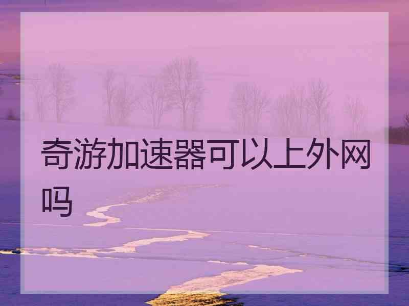 奇游加速器可以上外网吗