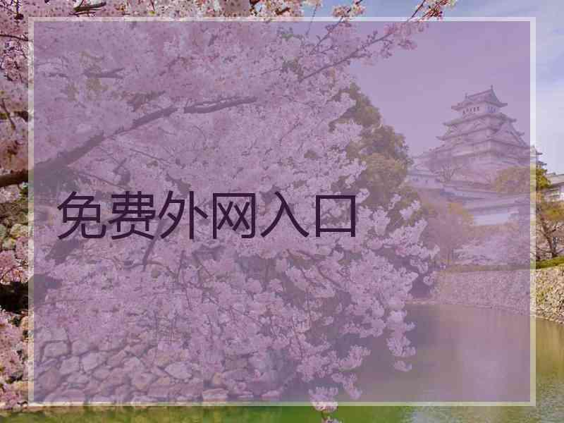 免费外网入口
