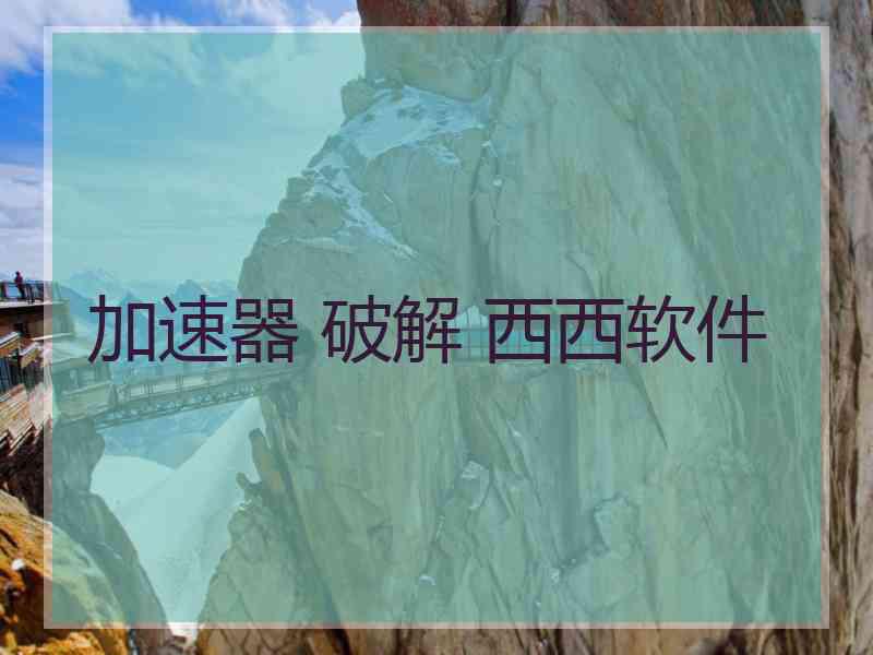 加速器 破解 西西软件
