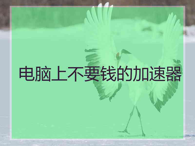 电脑上不要钱的加速器
