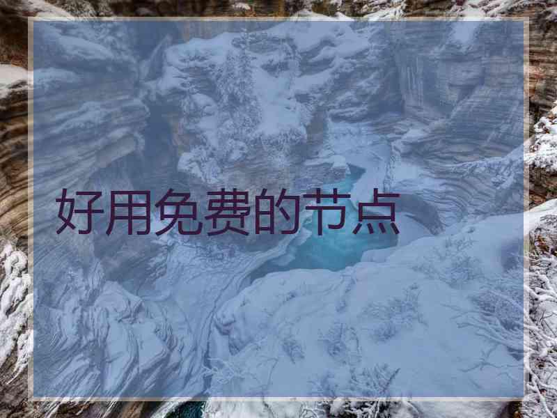 好用免费的节点