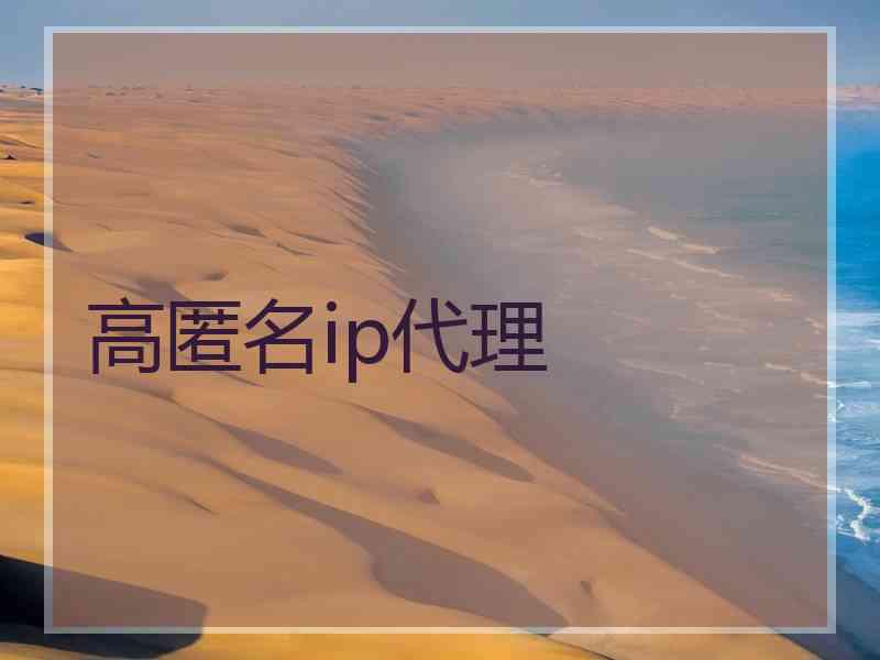 高匿名ip代理