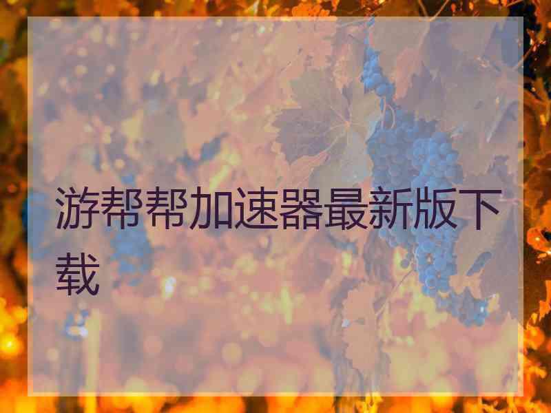 游帮帮加速器最新版下载