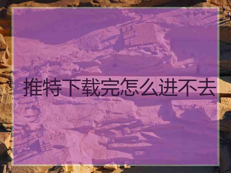 推特下载完怎么进不去