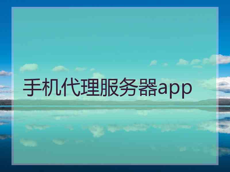 手机代理服务器app