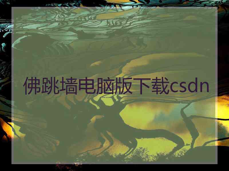 佛跳墙电脑版下载csdn