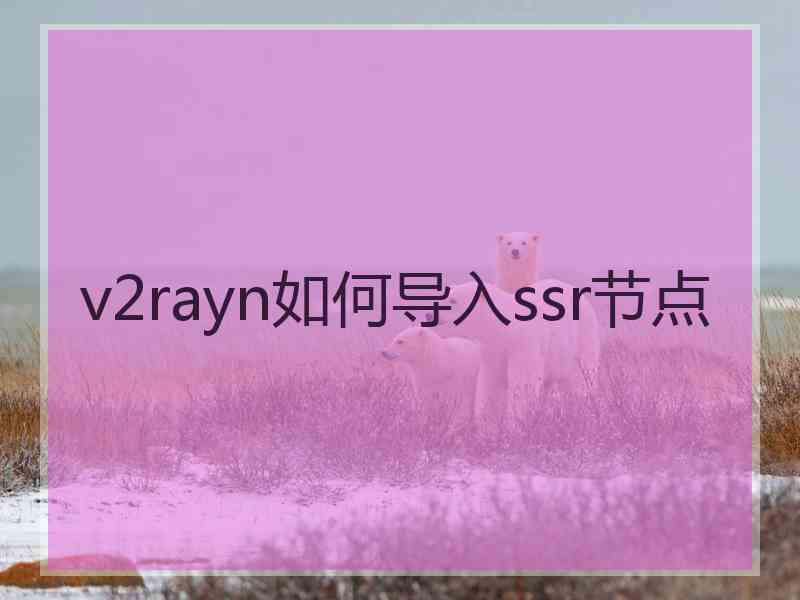 v2rayn如何导入ssr节点