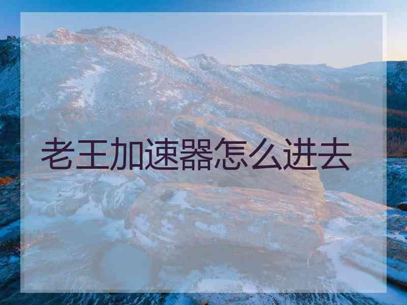 老王加速器怎么进去