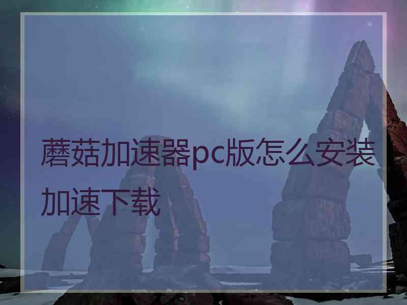蘑菇加速器pc版怎么安装加速下载