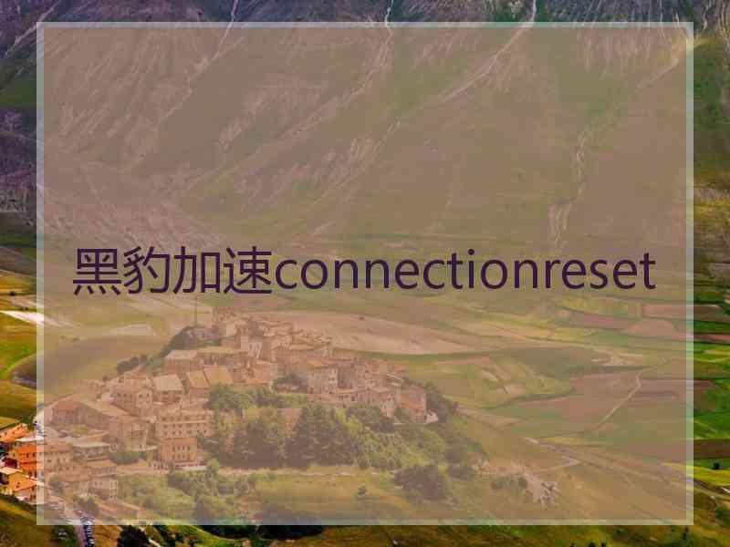 黑豹加速connectionreset
