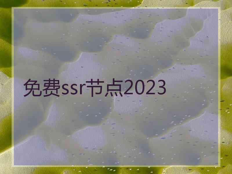 免费ssr节点2023