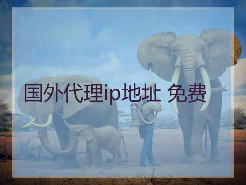 国外代理ip地址 免费