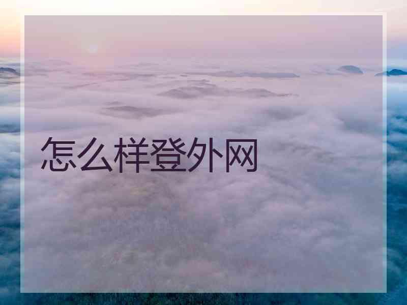 怎么样登外网
